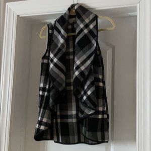 Black and White Plaid Vest